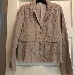 Sundance Teresa Lace Linen Jacket In‎ Flax Women's  S
